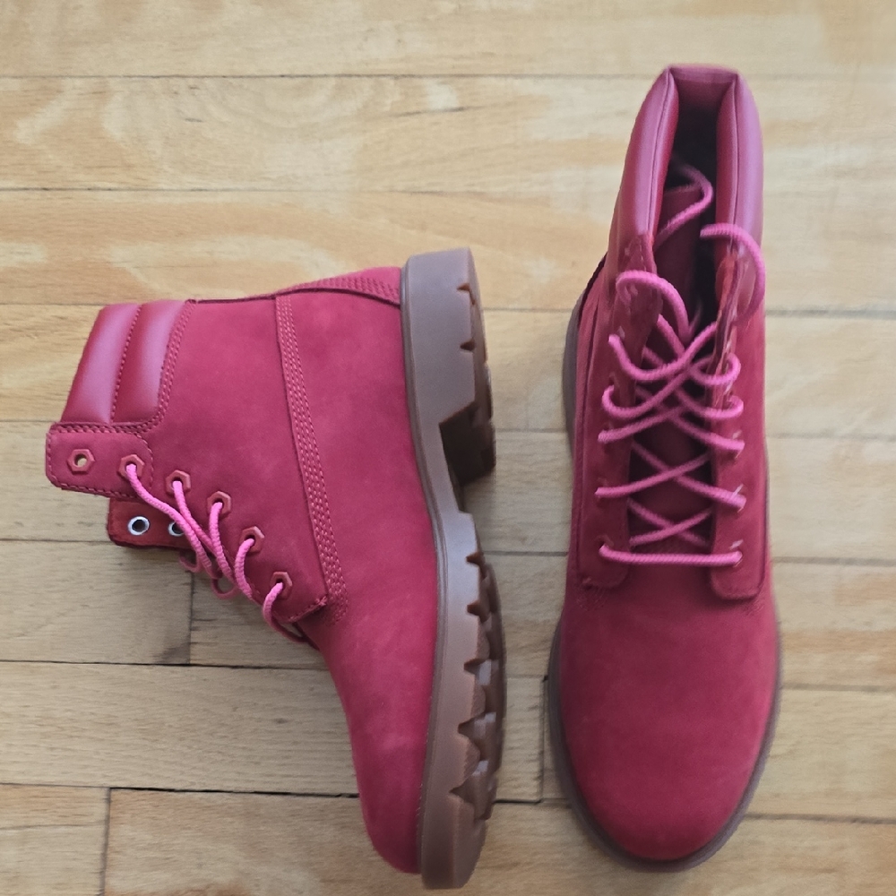 Timberland Red Combat Boots